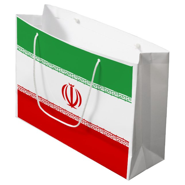 Iran-Flagge Große Geschenktüte (Vorderseite Schrägansicht)