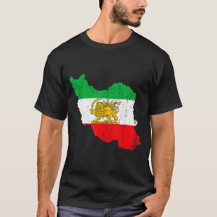 Iran-Flagge-Karte-Löwe-Persisch T-Shirt