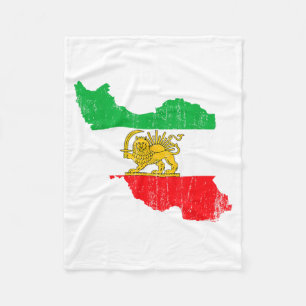 Iran-Flagge-Karte-Löwe-Persische-Kunst Fleecedecke