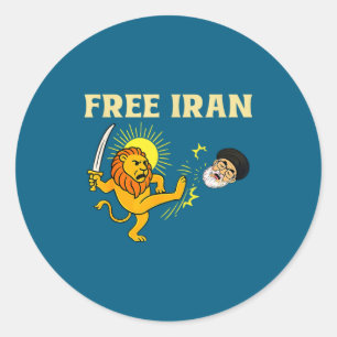 Iran Flagge Löwe Runder Aufkleber
