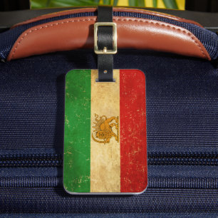Iran-Flagge Löwe und Sonne Schah des Iran-Flagge Gepäckanhänger