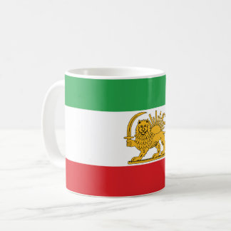 Iran-Flagge Löwe und Sonne Schah von Iran-Flagge Kaffeetasse