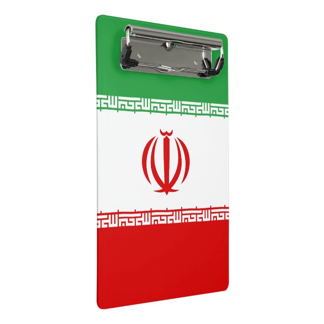 Iran-Flagge Mini Klemmbrett (Schrägansicht)