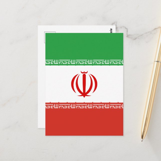 Iran-Flagge Postkarte (Vorderseite/Rückseite Beispiel)