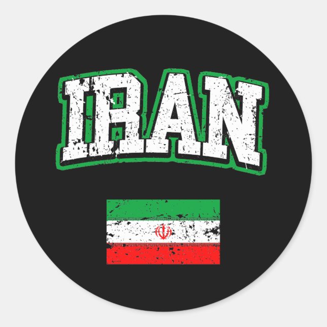 Iran-Flagge Runder Aufkleber (Vorderseite)
