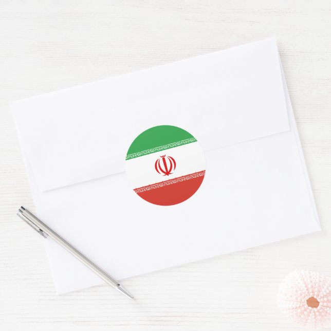 Iran-Flagge Runder Aufkleber (Umschlag)