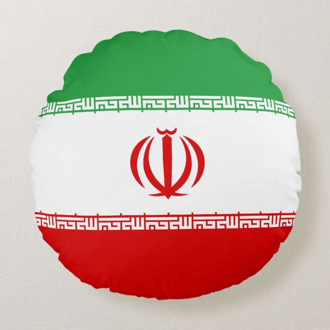 Iran-Flagge Rundes Kissen (Vorderseite)