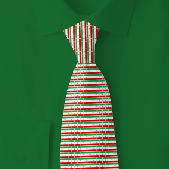 Iran-Flagge-Ziegelmuster Krawatte (Von Creator hochgeladen)