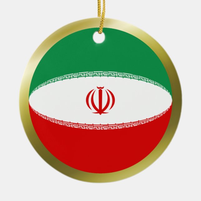 Iran-Flaggenverzierung Keramik Ornament (Vorne)