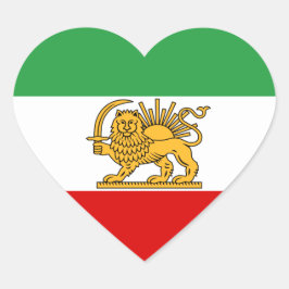 Iran Herz, persische Flagge mit Löwen, Schah des I Herz-Aufkleber