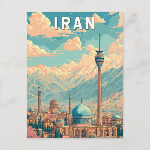 Iran Illustration Reise Kunst Vintage Postkarte