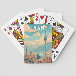 Iran Illustration Reise Kunst Vintage Spielkarten