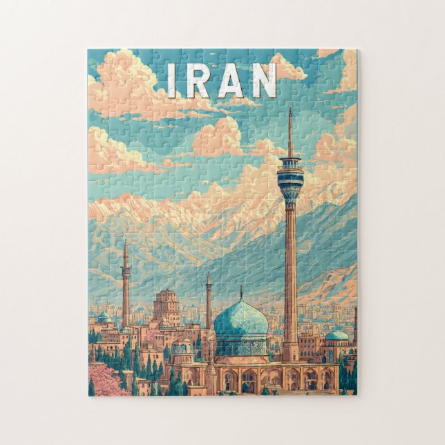 Iran Illustration Travel Art Vintage (Vertikal)
