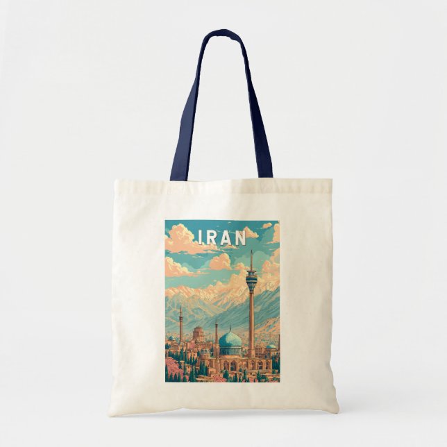 Iran Illustration Travel Art Vintage Tragetasche (Vorne)