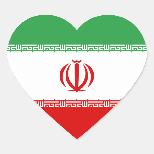 Iran/Iran/Iran/Iranische Herzerfällt Herz-Aufkleber (Vorderseite)