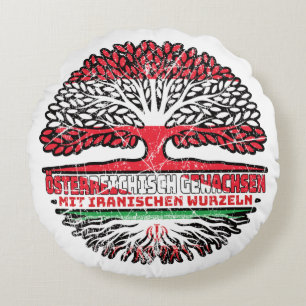 Iran Iranisch Österreichisch Österreich Baum Rundes Kissen