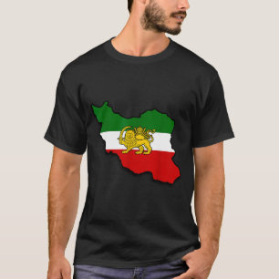 Iran Karte Löwe und Sonne Persische Pahlavi-Flagge T-Shirt