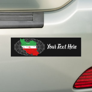 Iran Karte mit Flagge und Emblem Autoaufkleber