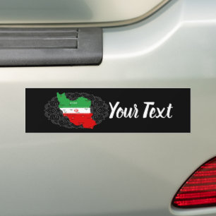 Iran Karte mit Flagge und Emblem Autoaufkleber