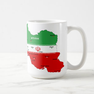 Iran Karte mit Flagge und Emblem Kaffeetasse