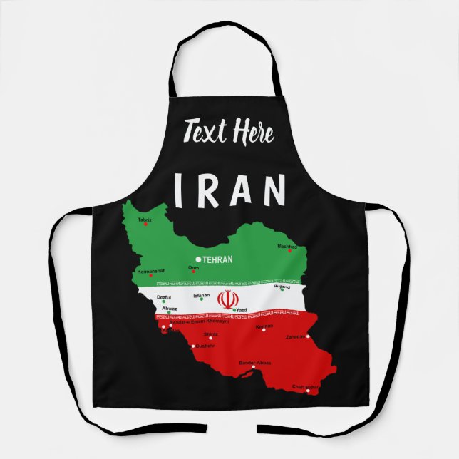 Iran Karte mit Flagge und Emblem Schürze (Vorderseite)