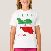 Iran Karte mit Flagge und Emblem