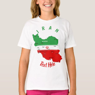 Iran Karte mit Flagge und Emblem T-Shirt