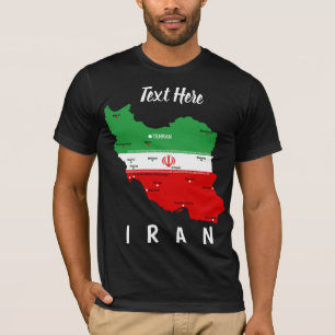 Iran Karte mit Flagge und Emblem T-Shirt