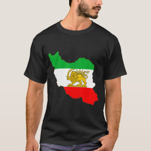 Iran Karte mit Löwe und Sonnen-Emblem, persische F T-Shirt