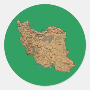 Iran-Karten-Aufkleber Runder Aufkleber