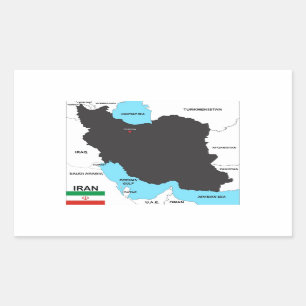 iran-Länderkarte Rechteckiger Aufkleber