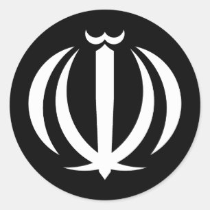 Iran Landesflagge Symbol Emblem Wappen Runder Aufkleber