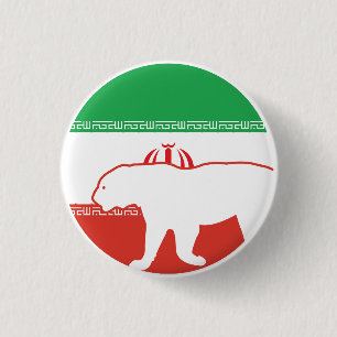 Iran Leopard Nationale iranische Tierflagge Button