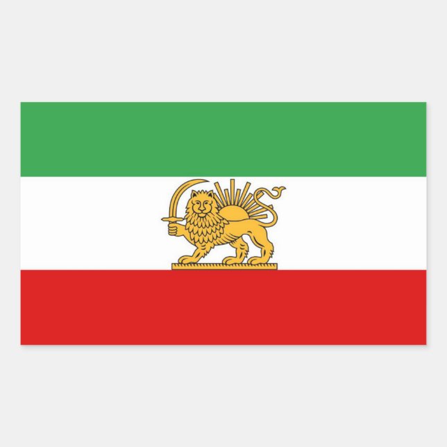 IRAN Lion and Sun Flag LARGE Sticker (Vorderseite)