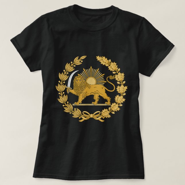 Iran Lion Sun Achaemenid Empire Safavid Dynastie T-Shirt (Design vorne)