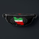 Iran Map with Flag and Emblem Bauchtasche<br><div class="desc">Iran Political Map with capital Tehran,  national borders,  most important cities,  rivers and lakes. The Iranian Flag Colors are superposed on the Map Silhouette. Vector Illustration by BluedarkArt TheChameleonArt</div>