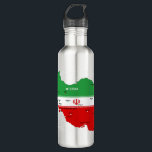 Iran Map with Flag and Emblem Edelstahlflasche<br><div class="desc">Iran Political Map with capital Tehran,  national borders,  most important cities,  rivers and lakes. The Iranian Flag Colors are superposed on the Map Silhouette. Vector Illustration by BluedarkArt TheChameleonArt</div>
