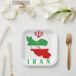Iran Map with Flag and Emblem Pappteller<br><div class="desc">Iran Political Map with capital Tehran,  national borders,  most important cities,  rivers and lakes. The Iranian Flag Colors are superposed on the Map Silhouette. Vector Illustration by BluedarkArt TheChameleonArt</div>