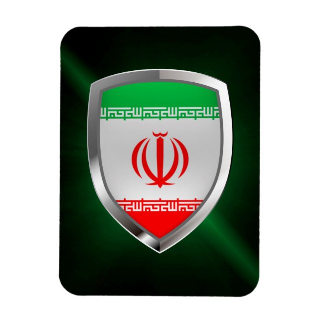 Iran Metallic Emblem Magnet (Vertikal)