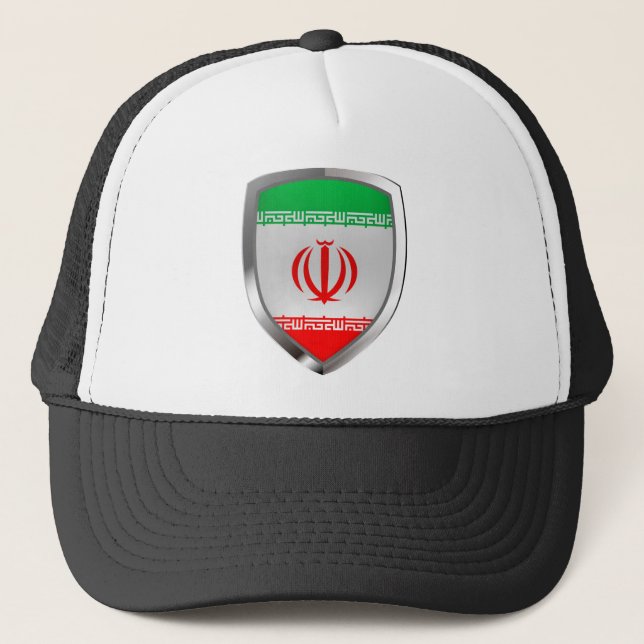 Iran Metallic Emblem Truckerkappe (Vorderseite)