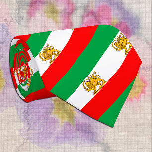 Iran, Persian flag with Lion, Shah of Iran Stripes Krawatte