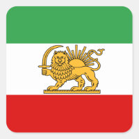 Iran, persische Flagge mit Löwen, Schah des Iran