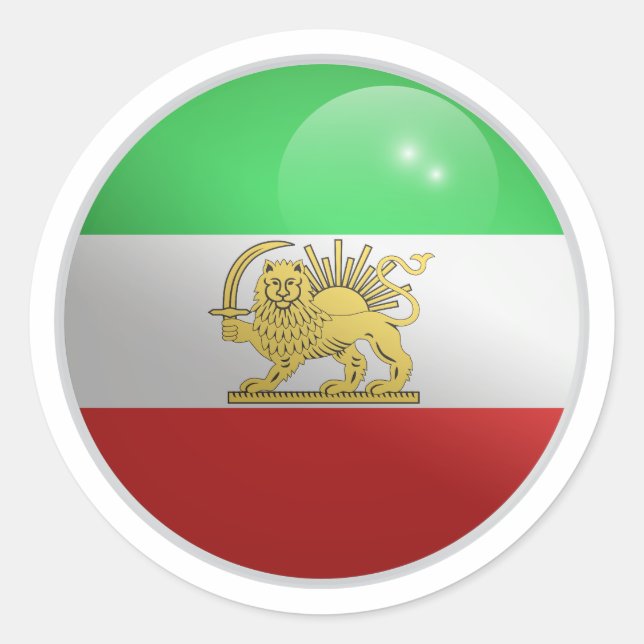 Iran Persische Glossy Circle Flag Runder Aufkleber (Vorderseite)