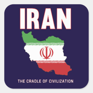 Iran Prix iranische Flagge Karte Persien Quadratischer Aufkleber