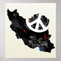Iran Trendy Peace Sign mit iranischer Landkarte