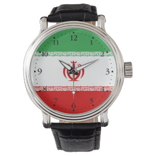 Iranische Flagge Armbanduhr