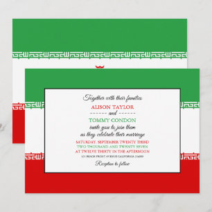 Iranische Flagge, Flagge des Iran Hochzeit Einladung