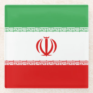 Iranische Flagge Glasuntersetzer