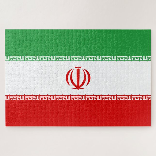 Iranische Flagge (Iran) (Persisch) (Horizontal)