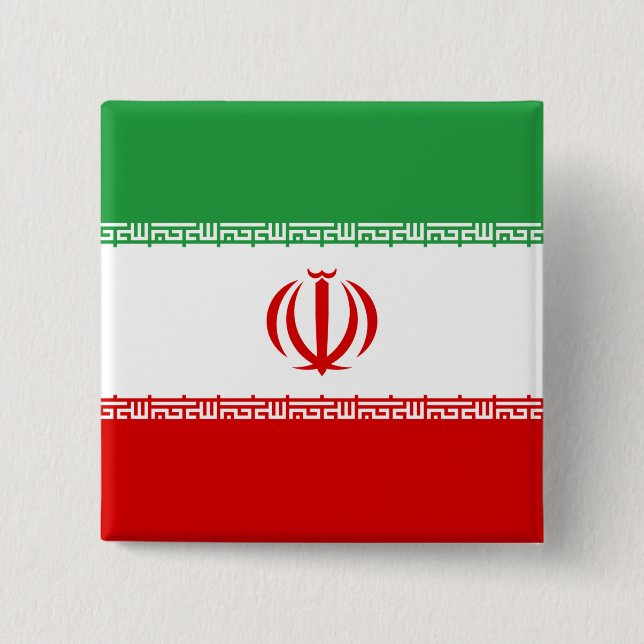 Iranische Flagge (Iran) (Persisch) Button (Vorderseite)